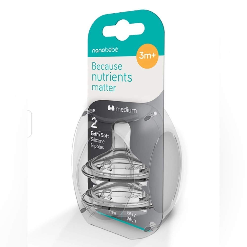 Nanobebe silicone Nipples 3m+